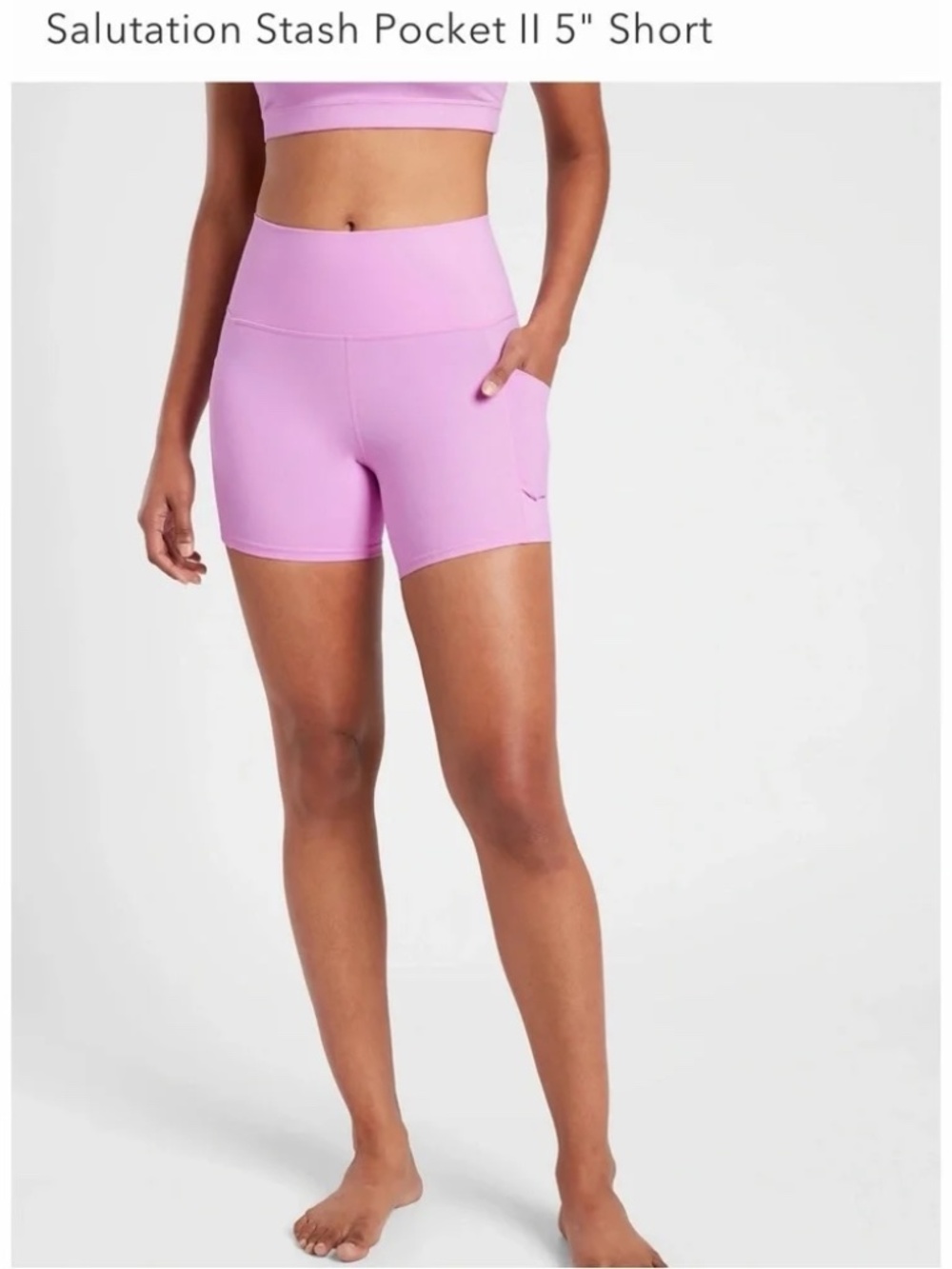 Athleta High-Waist Salutation Shorts lilac XS